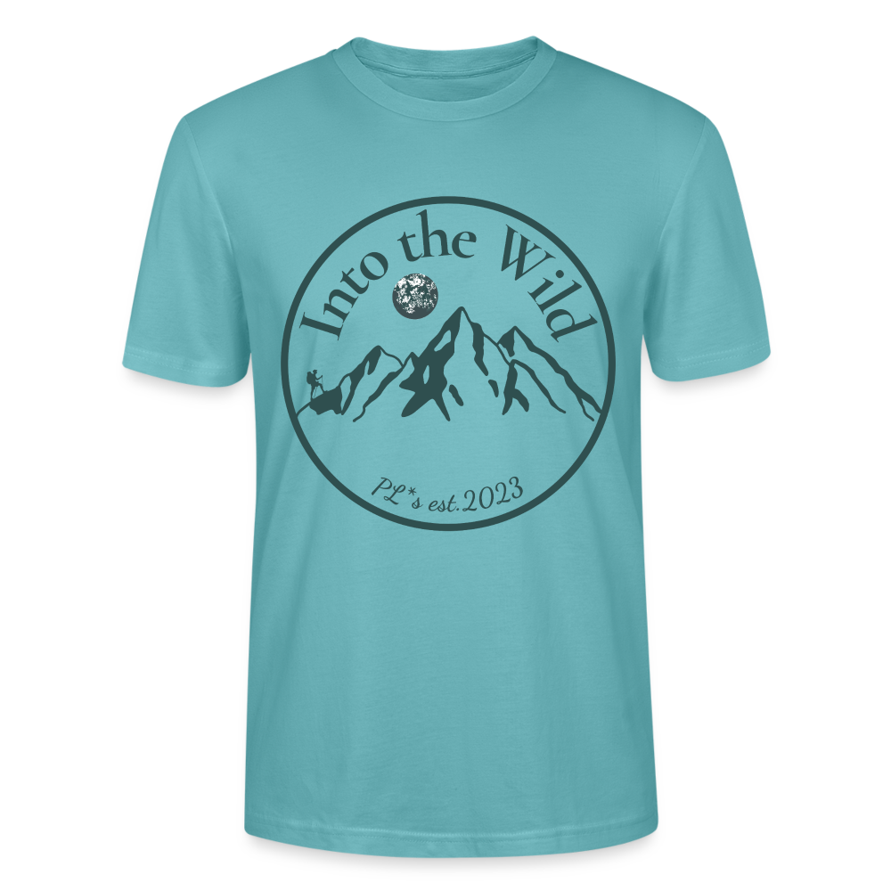 Unisex Herren Damen Bio T-Shirt - INTO THE WILD - Pastelltürkis