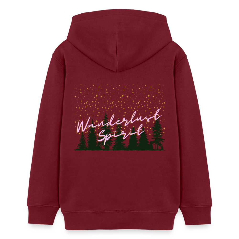 Teenager Bio-Hoodie - WANDERLUST SPIRIT - Burgunderrot