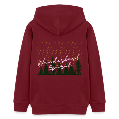 Teenager Bio-Hoodie - WANDERLUST SPIRIT - Burgunderrot