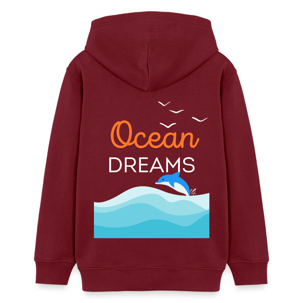 Teenager Bio-Hoodie - OCEAN DREAMS - Burgunderrot