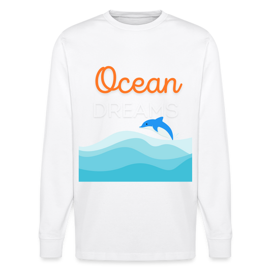 Unisex Herren Damen Bio-Langarmshirt - OCEAN DREAMS - Weiß