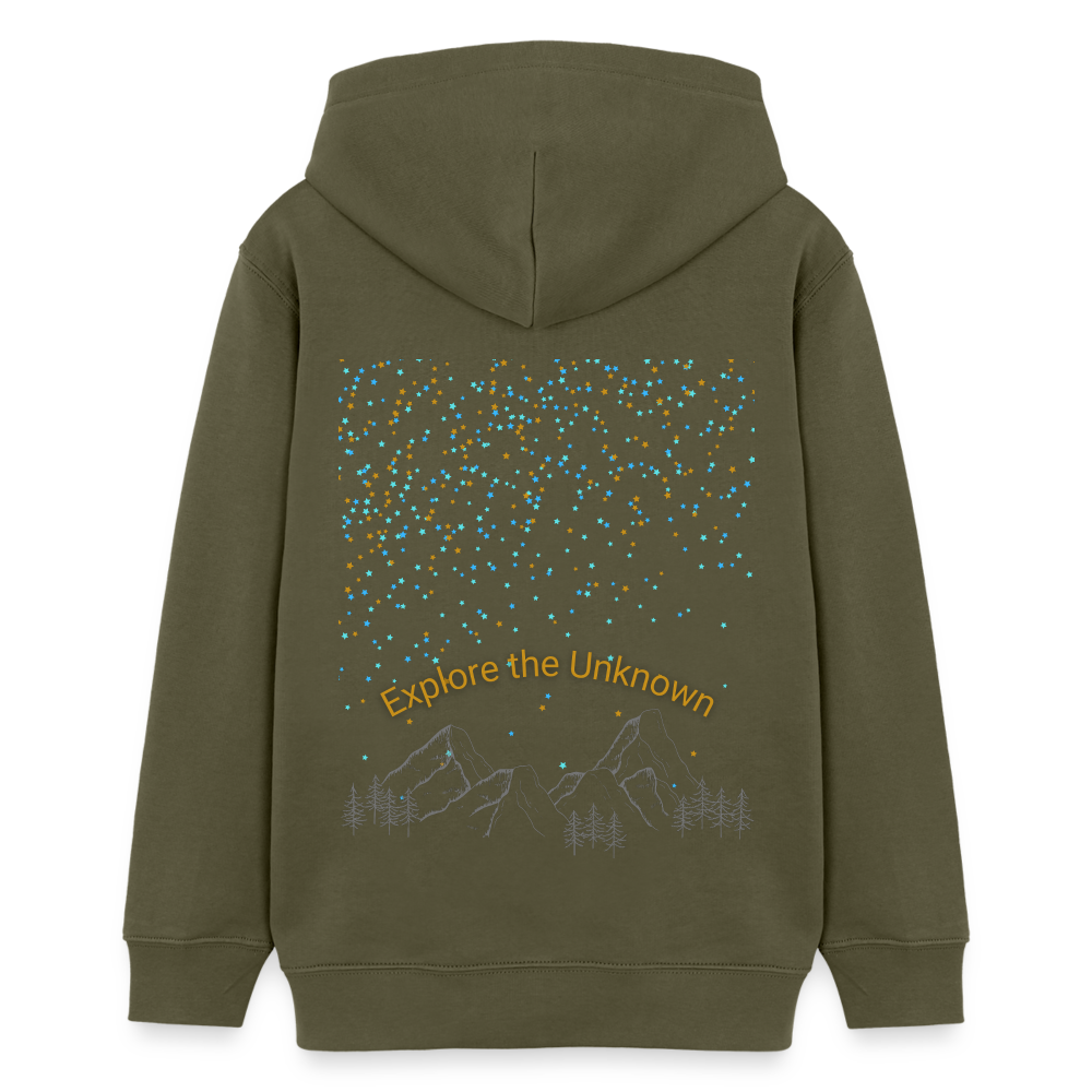 Teenager Bio-Hoodie - EXPLORE THE UNKNOWN - Khaki