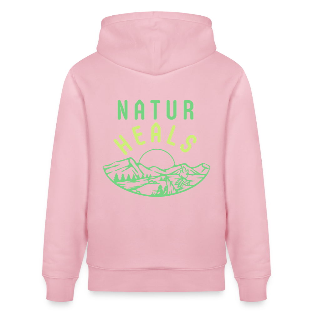 Unisex Herren Damen Bio-Hoodie - NATUR HEALS - Hellrosa