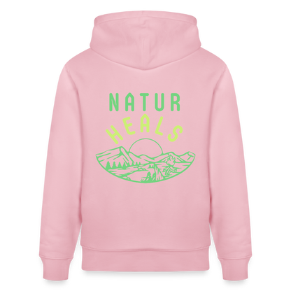 Unisex Herren Damen Bio-Hoodie - NATUR HEALS - Hellrosa