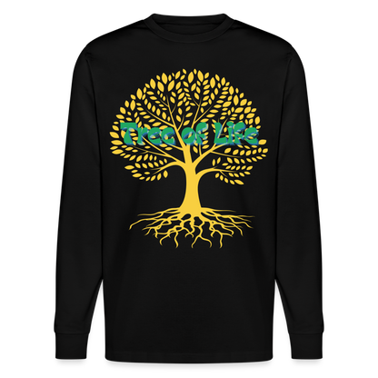 Unisex Herren Damen Bio-Langarmshirt - TREE OF LIFE - Schwarz