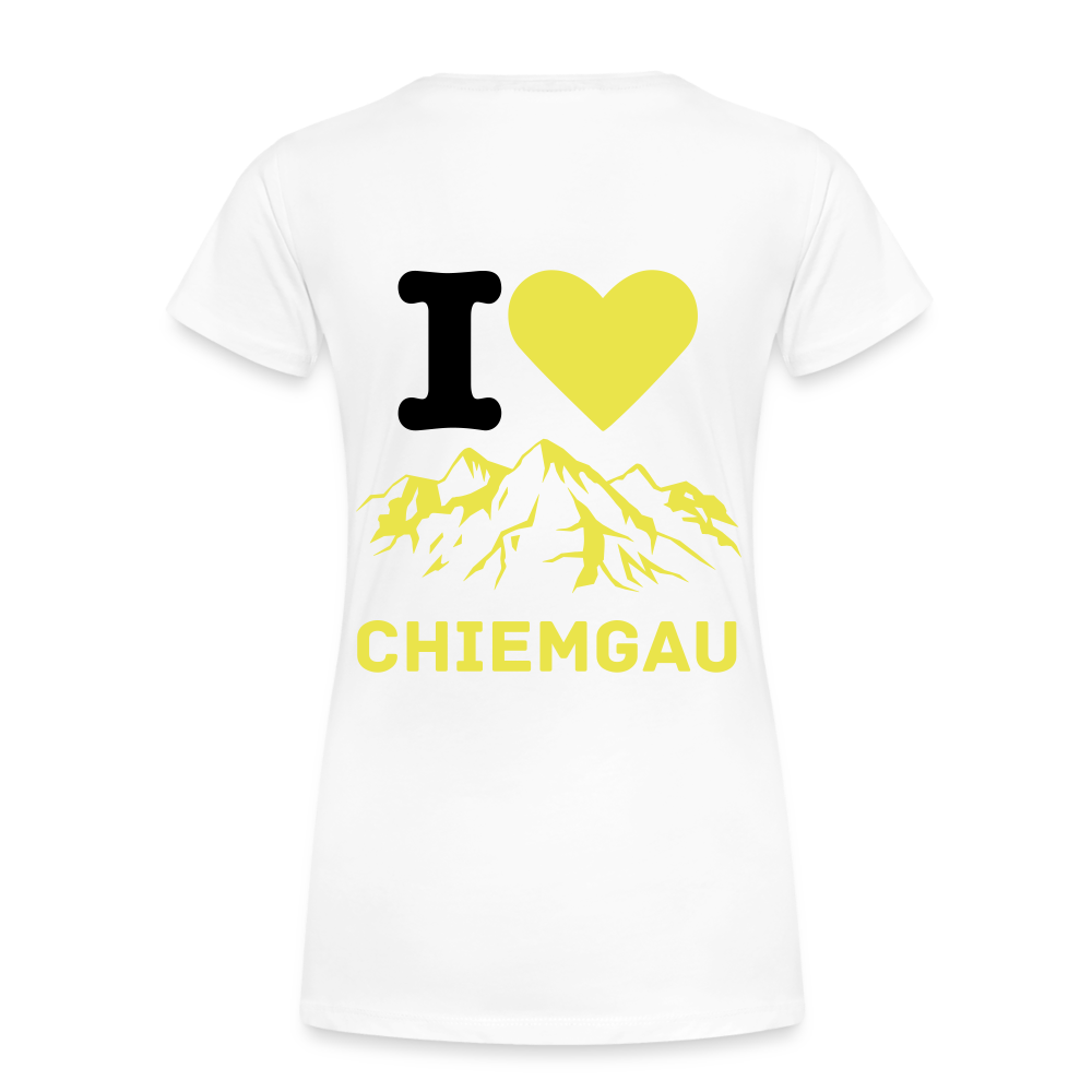 Frauen Premium Bio T-Shirt - I LOVE CHIEMGAU - Weiß