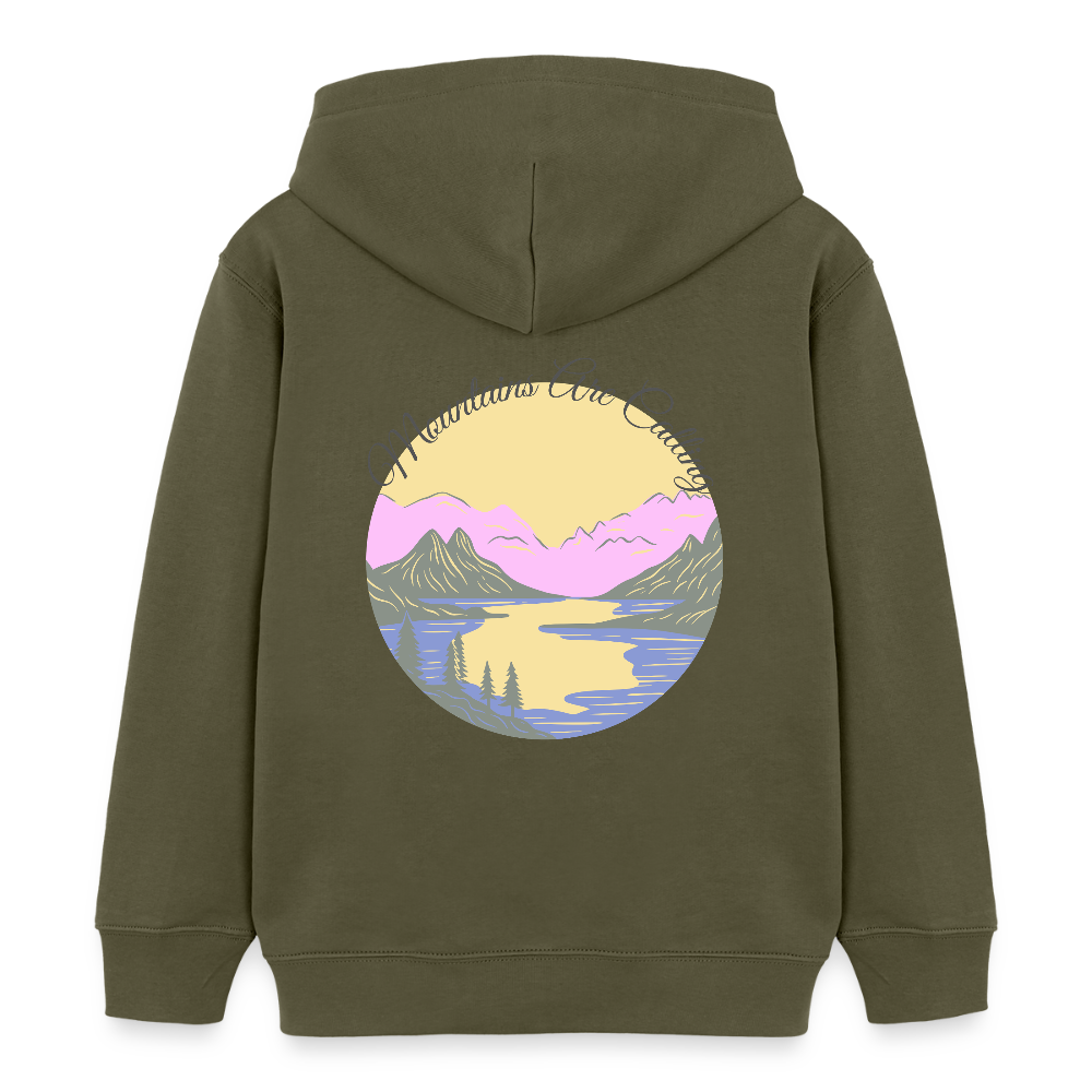 Kinder Bio-Hoodie - MOUNTAINS ARE CALLING - Khaki