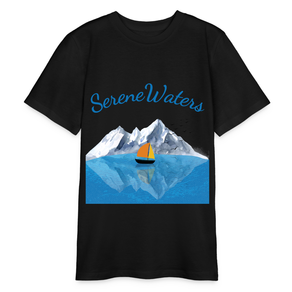 Bio Teenager T-Shirt - SERENE WATERS - Schwarz