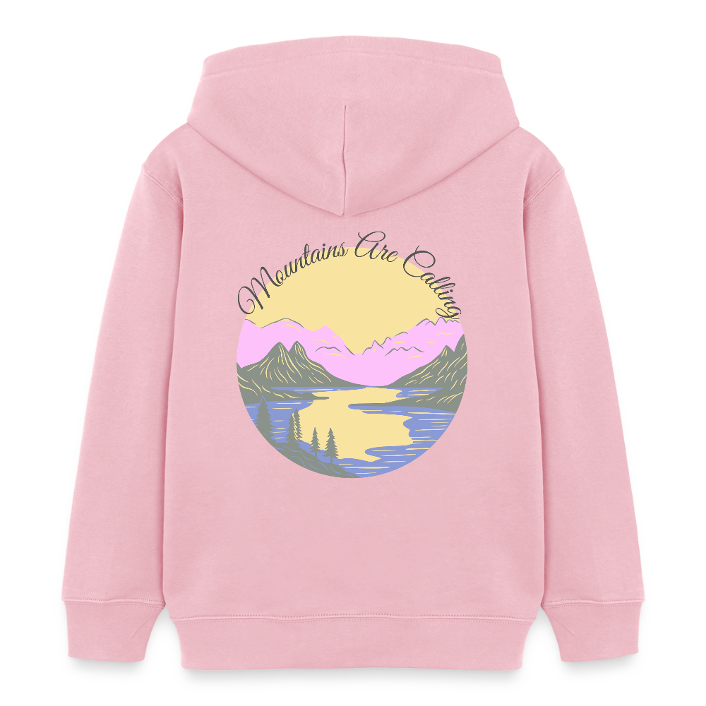 Kinder Bio-Hoodie - MOUNTAINS ARE CALLING - Hellrosa