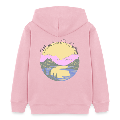 Kinder Bio-Hoodie - MOUNTAINS ARE CALLING - Hellrosa