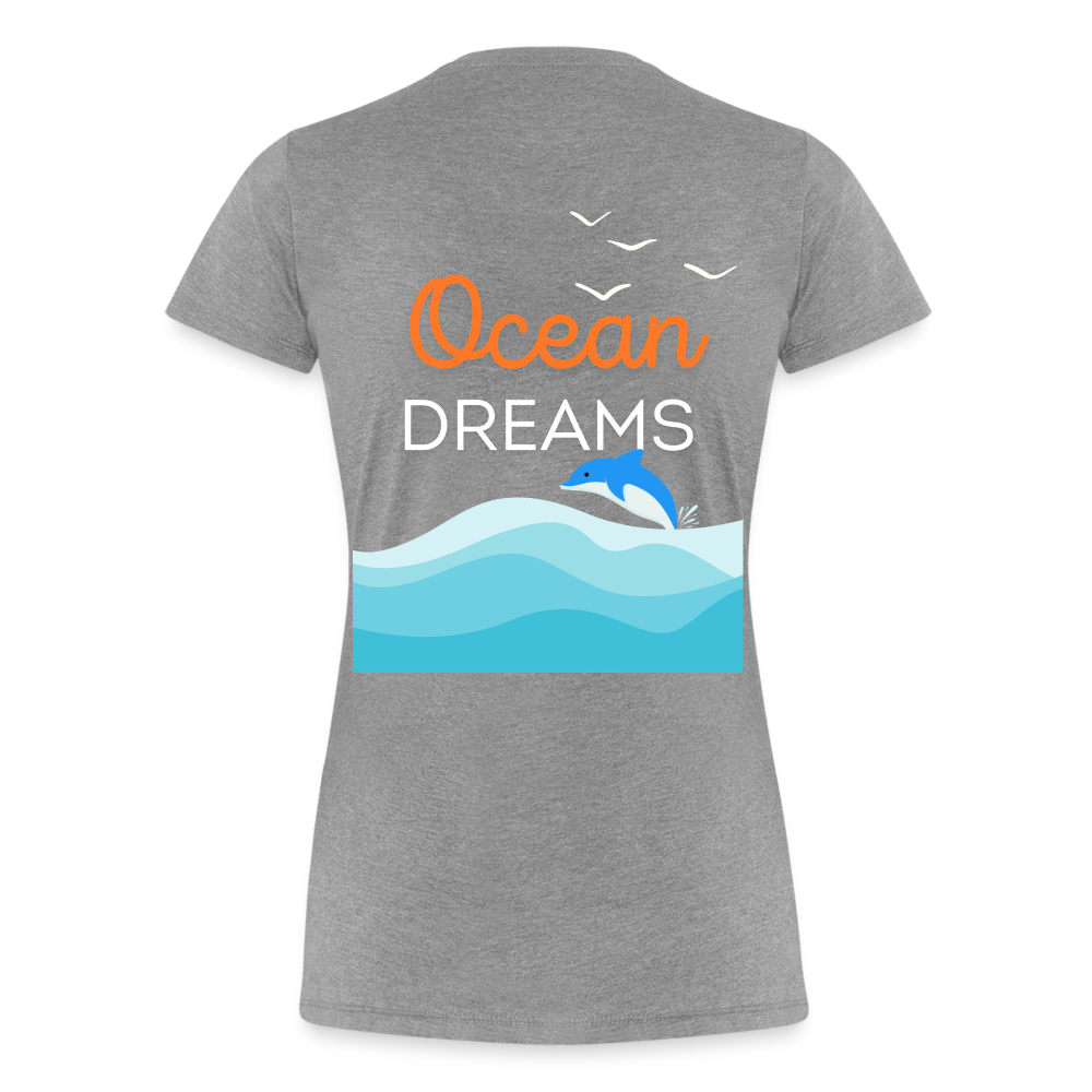 Frauen Premium Bio T-Shirt - OCEAN DREAMS - Grau meliert