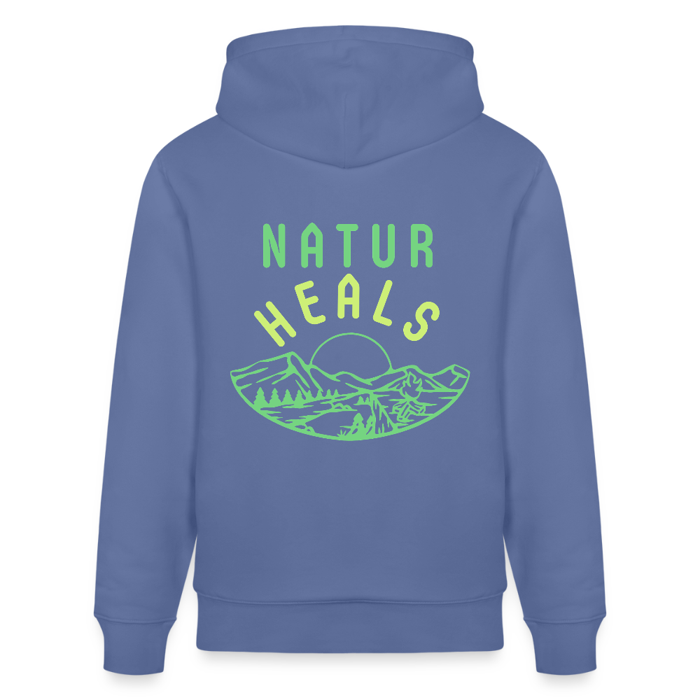 Unisex Herren Damen Bio-Hoodie - NATUR HEALS - Blau