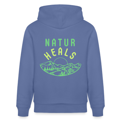 Unisex Herren Damen Bio-Hoodie - NATUR HEALS - Blau