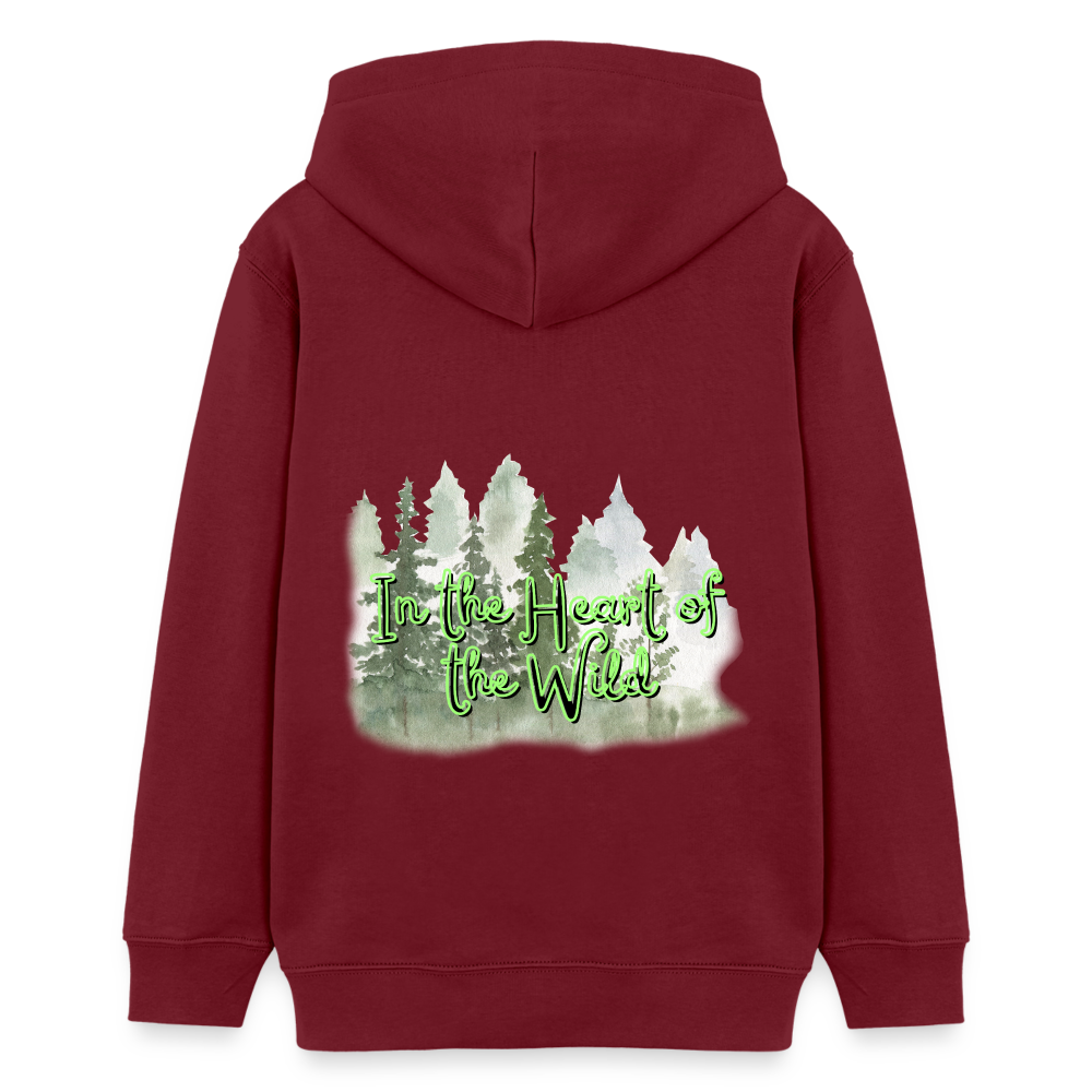 Teenager Bio-Hoodie - IN THE HEART OF THE WILD - Burgunderrot