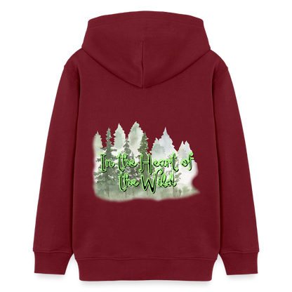 Teenager Bio-Hoodie - IN THE HEART OF THE WILD - Burgunderrot