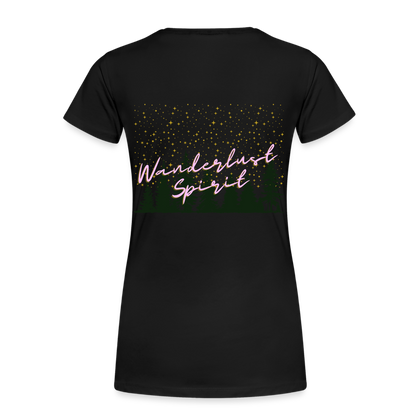 Frauen Premium Bio T-Shirt - WANDERLUST SPIRIT - Schwarz