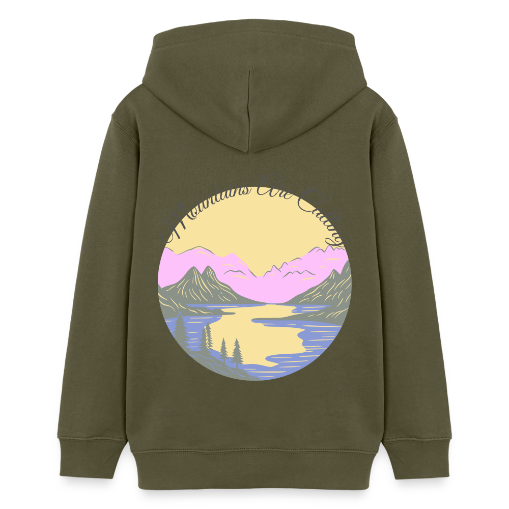 Teenager Bio-Hoodie - MOUNTAINS ARE CALLING - Khaki