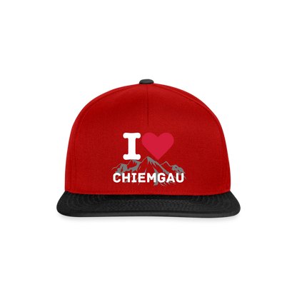 Snapback Cap - I LOVE CHIEMGAU - versch. Farben - Rot/Schwarz