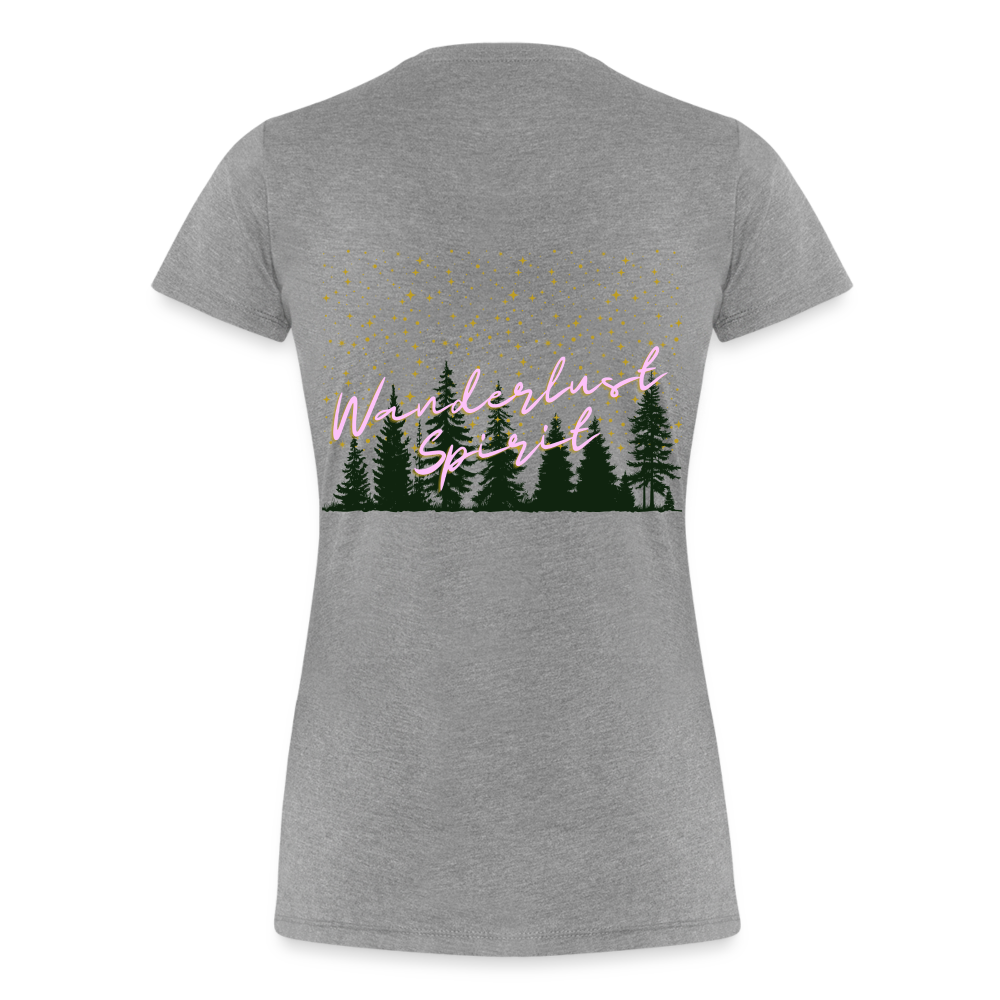 Frauen Premium Bio T-Shirt - WANDERLUST SPIRIT - Grau meliert