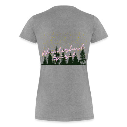 Frauen Premium Bio T-Shirt - WANDERLUST SPIRIT - Grau meliert