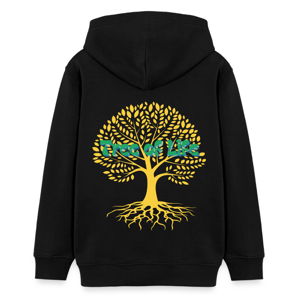 Teenager Bio-Hoodie - TREE OF LIFE - Schwarz