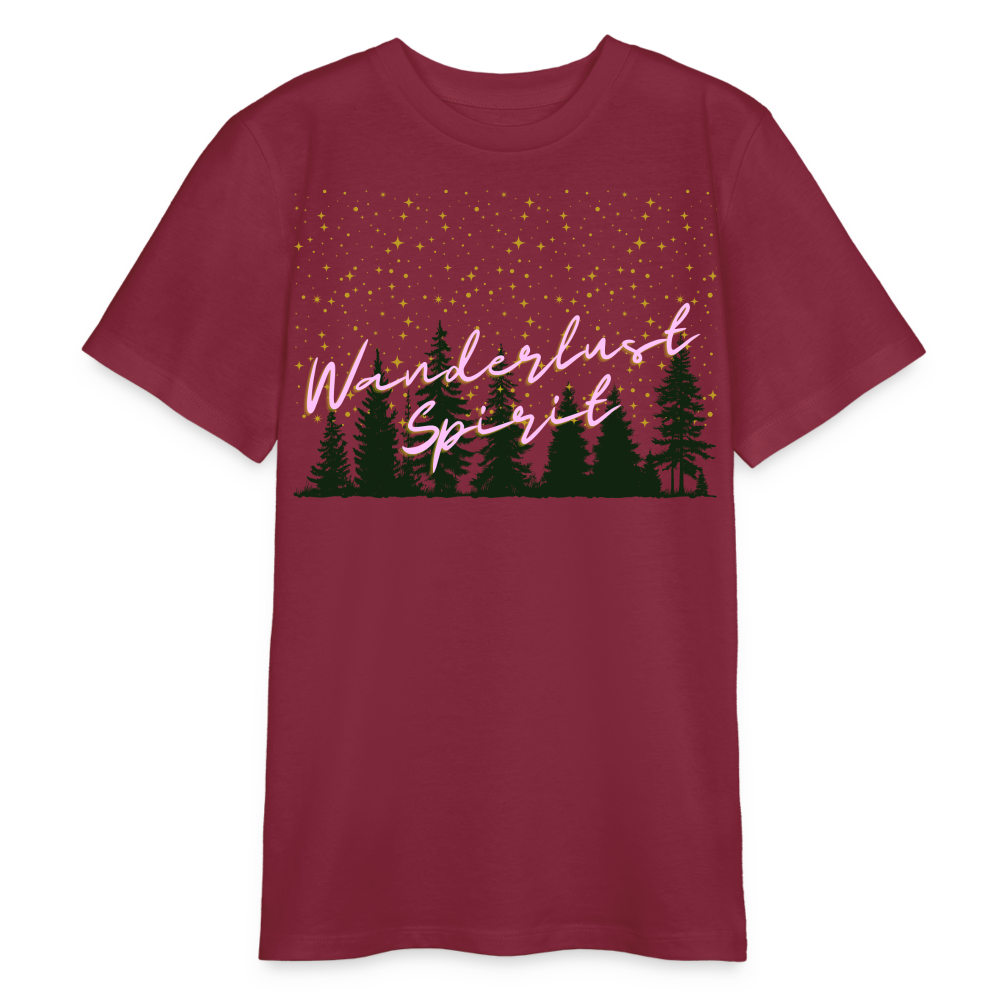 Bio Teenager T-Shirt - Wanderlust Spirit - Burgunderrot