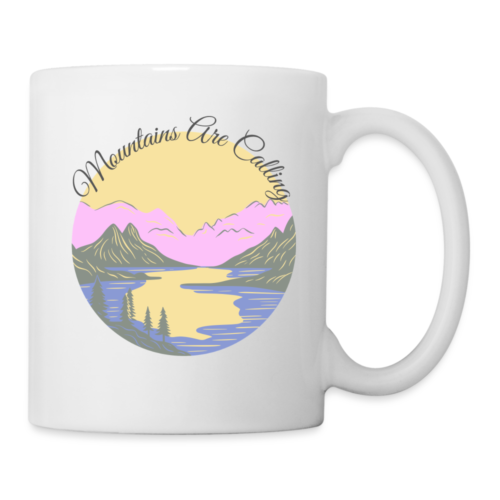 Tasse - MOUNTAINS ARE CALLING - Weiß