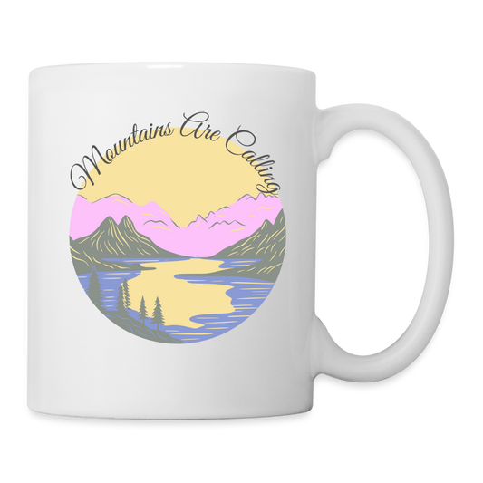 Tasse - MOUNTAINS ARE CALLING - Weiß