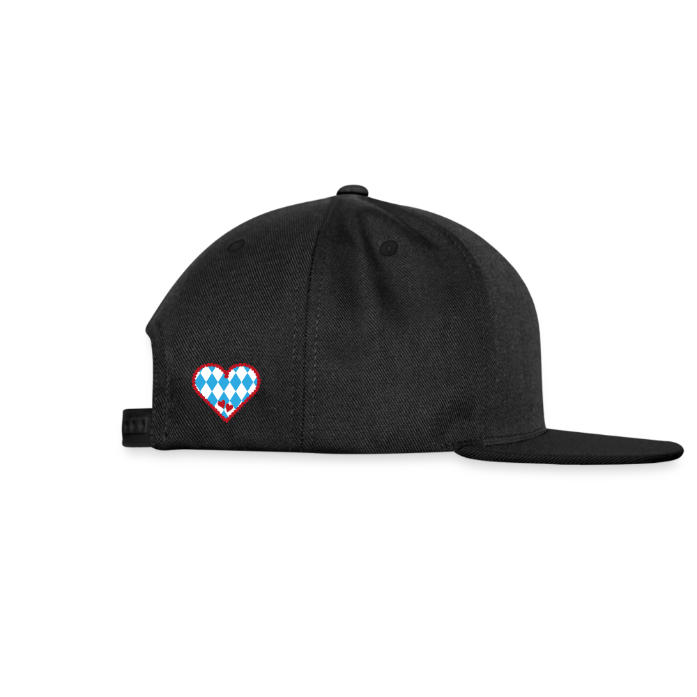 Snapback Cap - I LOVE CHIEMGAU - versch. Farben - Schwarz/Schwarz