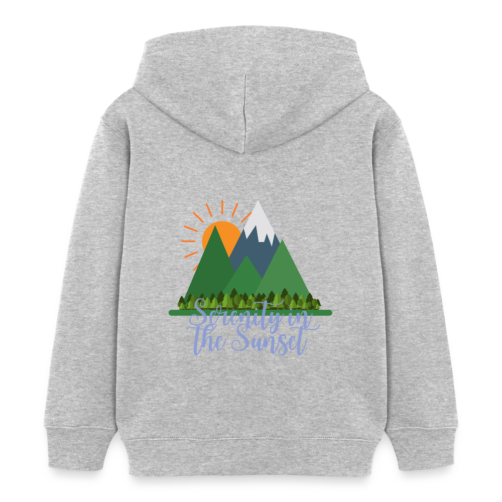 Kinder Bio-Hoodie - SERENITY IN THE SUNSET - Grau meliert