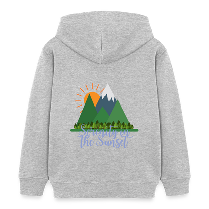 Kinder Bio-Hoodie - SERENITY IN THE SUNSET - Grau meliert