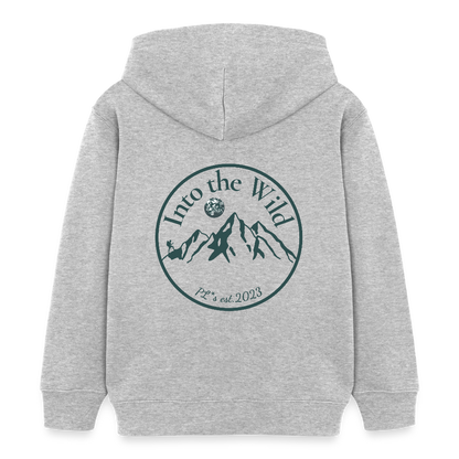 Kinder Bio-Hoodie - INTO THE WILD - Grau meliert