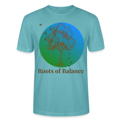 Unisex Herren Damen Bio T-Shirt - ROOTS OF BALANCE - Pastelltürkis