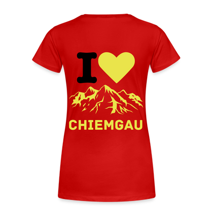 Frauen Premium Bio T-Shirt - I LOVE CHIEMGAU - Rot