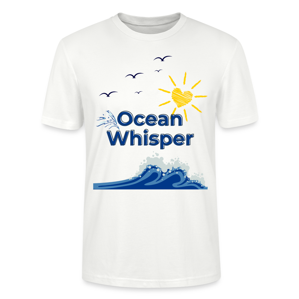 Unisex Herren Damen Bio T-Shirt - OCEAN WHISPER - Weiß