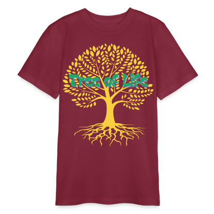 Bio Teenager T-Shirt - TREE OF LIFE - Burgunderrot