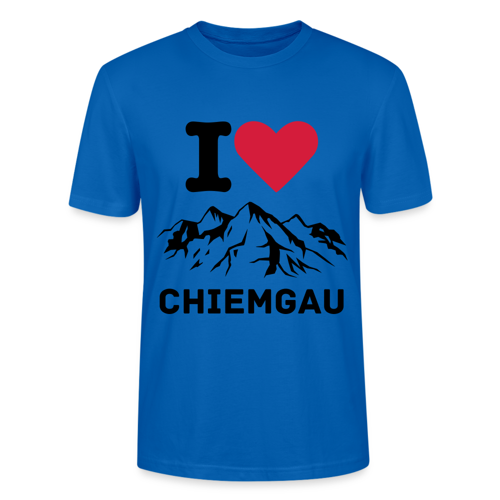 Unisex Herren Damen Bio T-Shirt - I LOVE CHIEMGAU - Pfauenblau