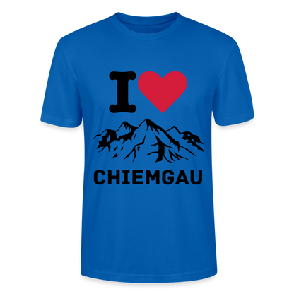 Unisex Herren Damen Bio T-Shirt - I LOVE CHIEMGAU - Pfauenblau