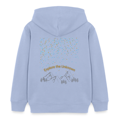 Kinder Bio-Hoodie - EXPLORE THE UNKNOWN - Sky