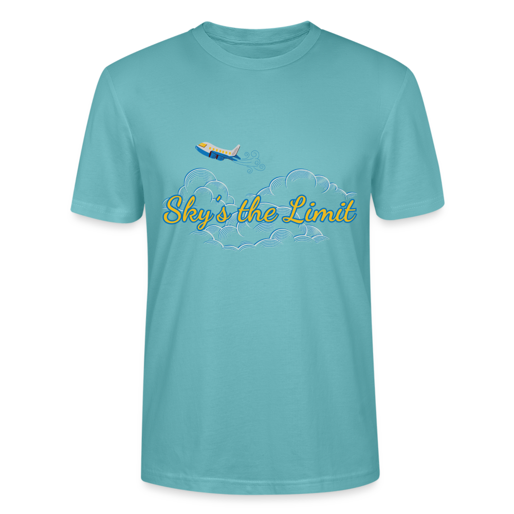 Unisex Herren Damen Bio T-Shirt - SKY`S THE LIMIT - Pastelltürkis