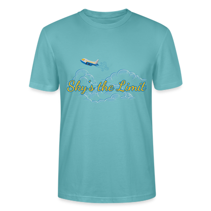 Unisex Herren Damen Bio T-Shirt - SKY`S THE LIMIT - Pastelltürkis