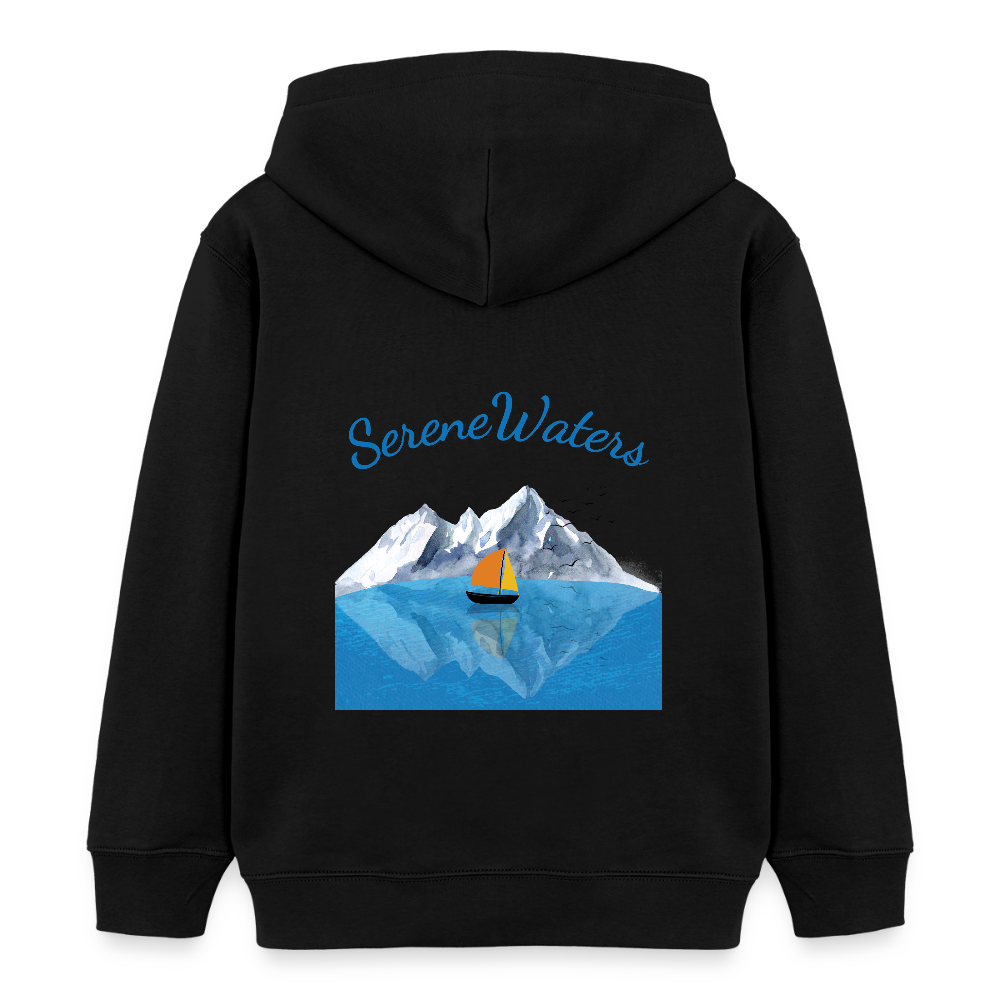 Kinder Bio-Hoodie - SERENE WATERS - Schwarz