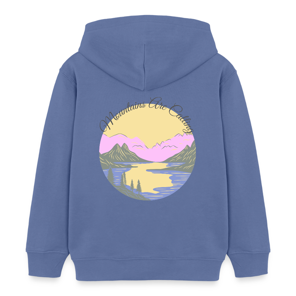 Kinder Bio-Hoodie - MOUNTAINS ARE CALLING - Blau