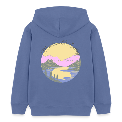 Kinder Bio-Hoodie - MOUNTAINS ARE CALLING - Blau