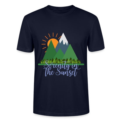 Unisex Herren Damen Bio T-Shirt - SERENITY IN THE SUNSET - Navy