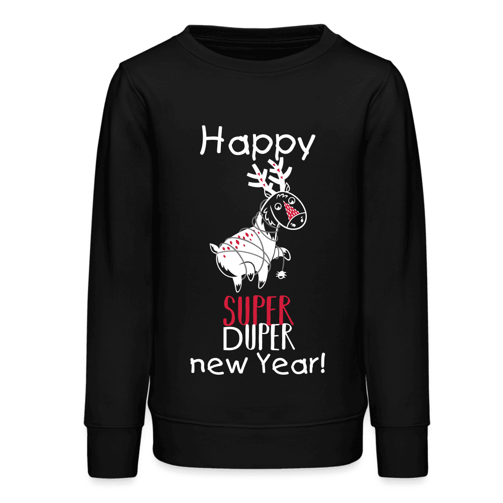 Bio-Baumwolle Sweatshirt New Year Edition in Schwarz für Jugendliche