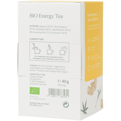 BIO CBD Kräutertee Energy – Erfrischender Teegenuss aus 100% Bio-Zutaten für eine natürliche Energiequelle