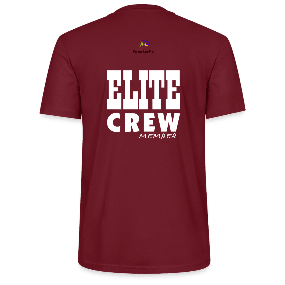 Bio-Herren T-Shirt Elite Crew Member in Burgunderrot, perfekt für Casual Outfits