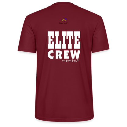 Bio-Herren T-Shirt Elite Crew Member in Burgunderrot, perfekt für Casual Outfits