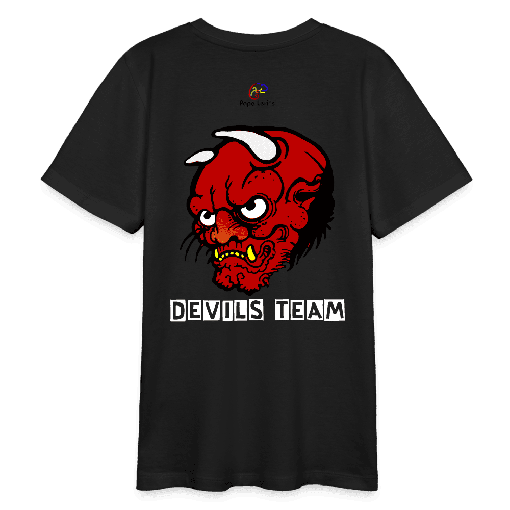 Bio-Teenager-T-Shirt Devil's Team Edition in Schwarz mit coolen Druck